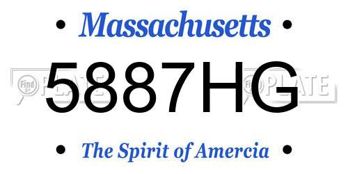 5887HG Massachusetts License Plate