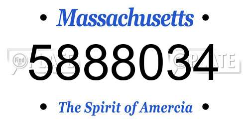 5888034 Massachusetts License Plate