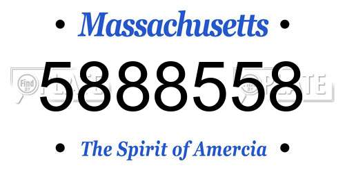 5888558 Massachusetts License Plate