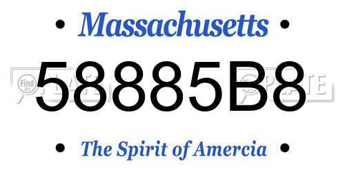 58885B8 Massachusetts License Plate