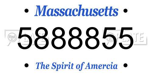 5888855 Massachusetts License Plate