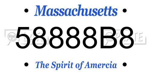 58888B8 Massachusetts License Plate