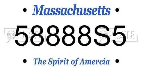 58888S5 Massachusetts License Plate