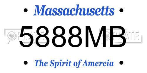 5888MB Massachusetts License Plate