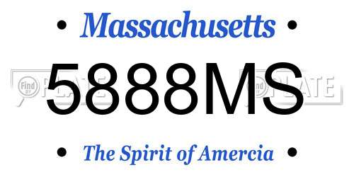 5888MS Massachusetts License Plate