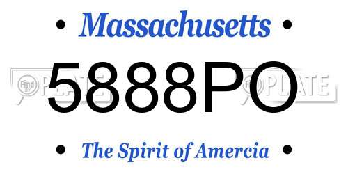 5888PO Massachusetts License Plate
