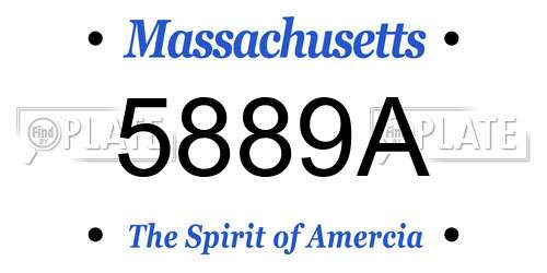 5889A Massachusetts License Plate