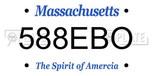 588EBO Massachusetts License Plate