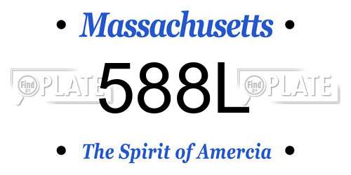 588L Massachusetts License Plate