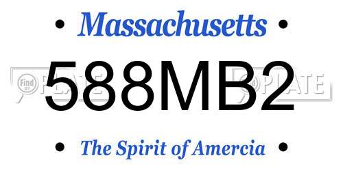588MB2 Massachusetts License Plate