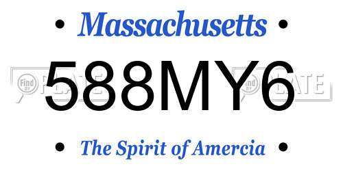 588MY6 Massachusetts License Plate