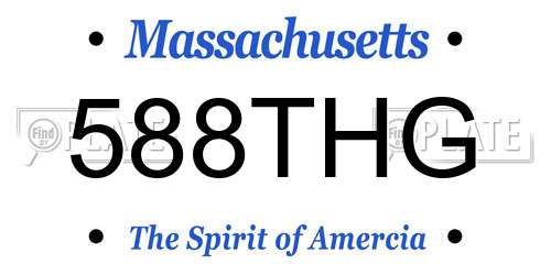 588THG Massachusetts License Plate