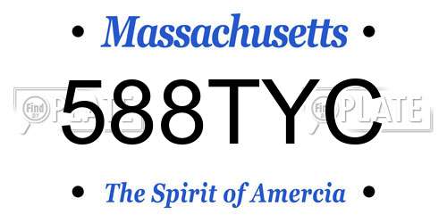 588TYC Massachusetts License Plate