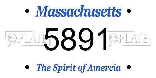 5891 Massachusetts License Plate