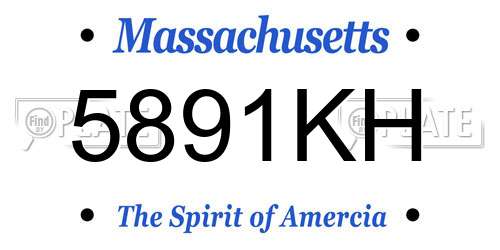 5891KH Massachusetts License Plate