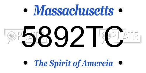 5892TC Massachusetts License Plate