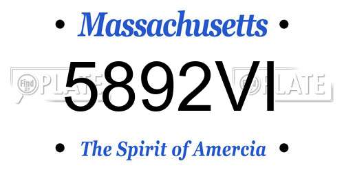 5892VI Massachusetts License Plate