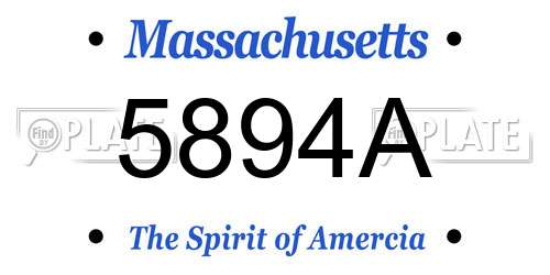 5894A Massachusetts License Plate