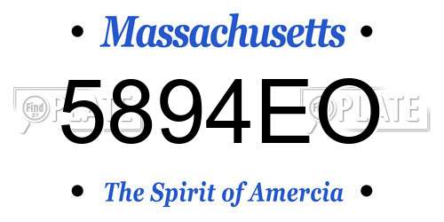 5894EO Massachusetts License Plate