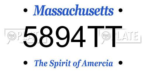 5894TT Massachusetts License Plate