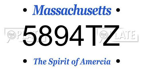 5894TZ Massachusetts License Plate