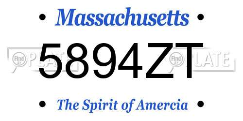 5894ZT Massachusetts License Plate