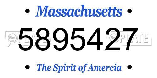5895427 Massachusetts License Plate