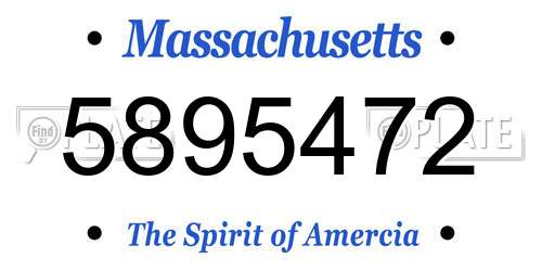 5895472 Massachusetts License Plate