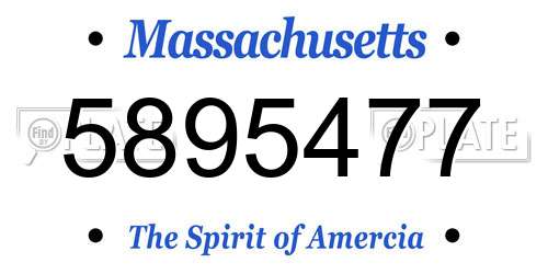 5895477 Massachusetts License Plate