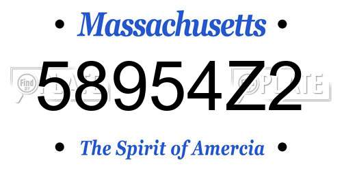 58954Z2 Massachusetts License Plate