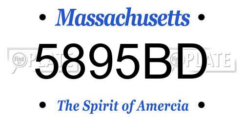 5895BD Massachusetts License Plate