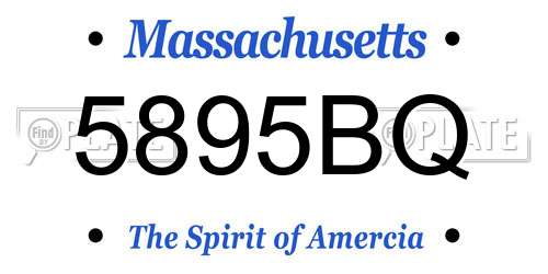 5895BQ Massachusetts License Plate