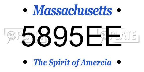 5895EE Massachusetts License Plate
