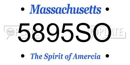 5895SO Massachusetts License Plate