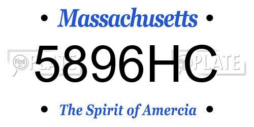 5896HC Massachusetts License Plate