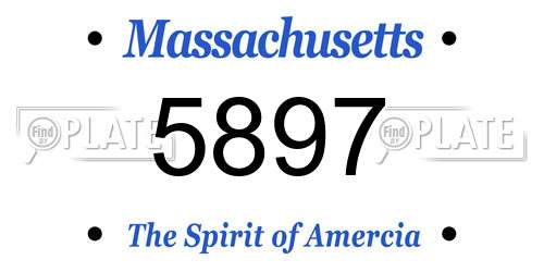 5897 Massachusetts License Plate