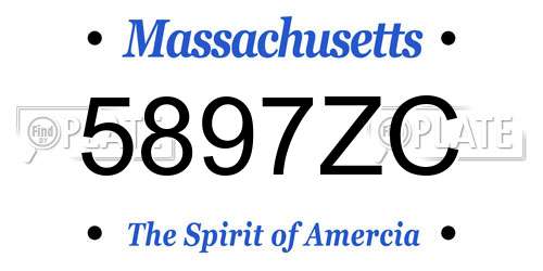 5897ZC Massachusetts License Plate