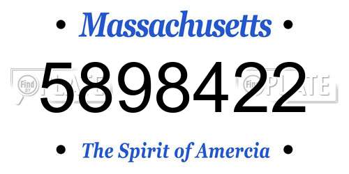 5898422 Massachusetts License Plate