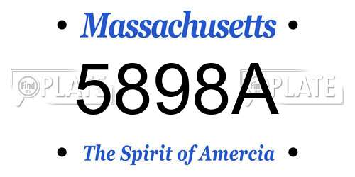 5898A Massachusetts License Plate