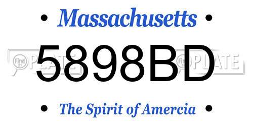 5898BD Massachusetts License Plate