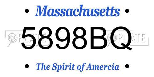5898BQ Massachusetts License Plate