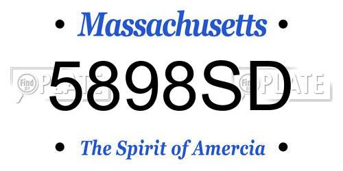 5898SD Massachusetts License Plate
