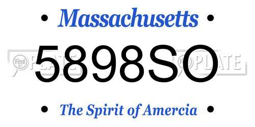 5898SO Massachusetts License Plate