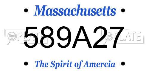 589A27 Massachusetts License Plate