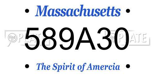 589A30 Massachusetts License Plate