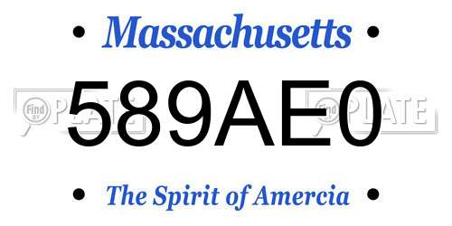 589AE0 Massachusetts License Plate