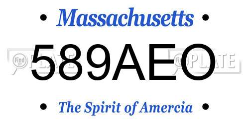 589AEO Massachusetts License Plate