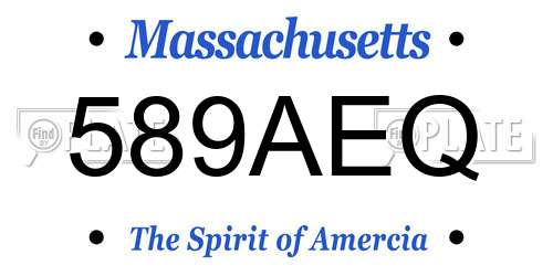 589AEQ Massachusetts License Plate