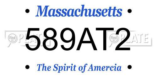 589AT2 Massachusetts License Plate