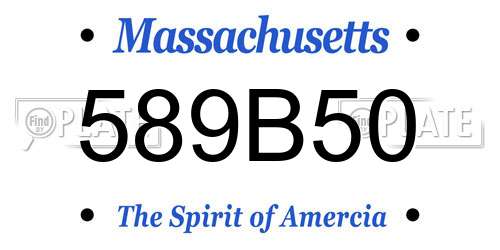 589B50 Massachusetts License Plate
